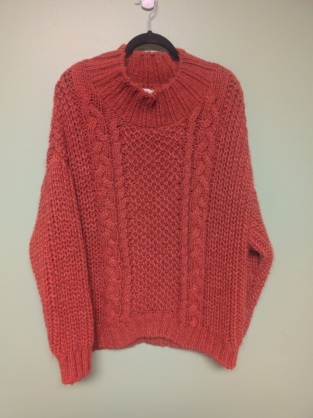 Universal Thread Chunky Cable Knit Turtleneck Sweater - Rust Orange